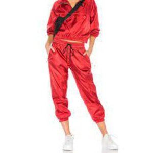 NikeLab Red Satin Track Pants Small